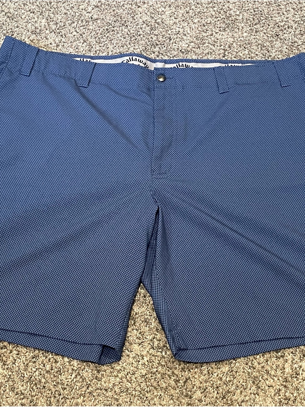 Callaway Blue Micro-Print Flat Front Golf Shorts - size 44